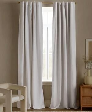 Quince European Linen Room Darkening Curtain Flax Single Panel 96x108in NWT